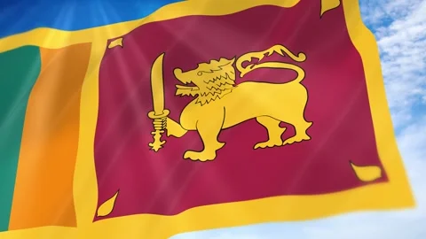 Sri Lanka Flag Seamless Loop 4k 60fps on Sky Background Stock Footage 341678272