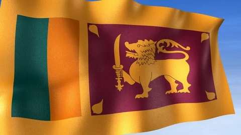 Sri Lanka Flag - Set of 3 Angles with Masks [3WaveSeries] Stock Footage 102770515