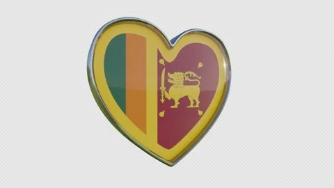 Sri Lanka Flag in the Shape of 3D Heart. Video stock 143533697