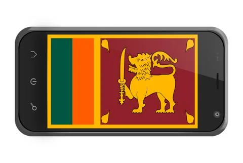 Sri lanka flag on smartphone screen isolated Illustrazione stock