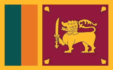 Sri Lanka flag vector graphic. Rectangle Sri Lankan flag illustration. Sri La Stock-Illustration