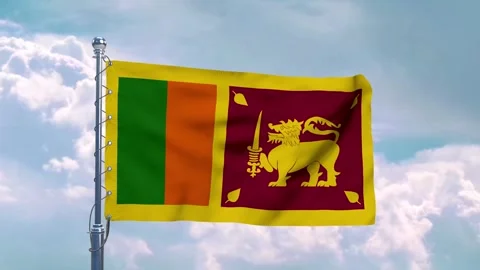 Sri Lanka Flag Waving With Clouds New Style 動画素材 292915440