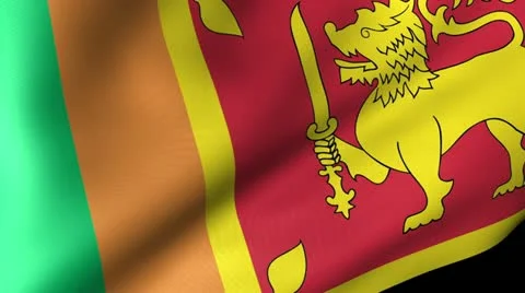 Sri Lanka Flag Waving Stock Footage 12230137