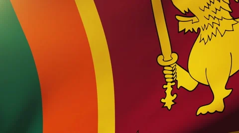 Sri Lanka flag waving in the wind. Looping sun rises style.  Animation loop Video stock 48976094