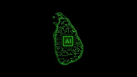 Sri Lanka Map AI Chipset Technology Opener 库存影片 337082280