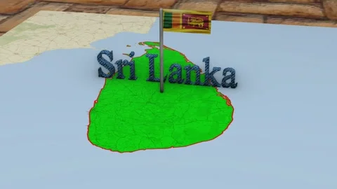 Sri Lanka Map and Sri Lanka Flag Stock Footage 271716979