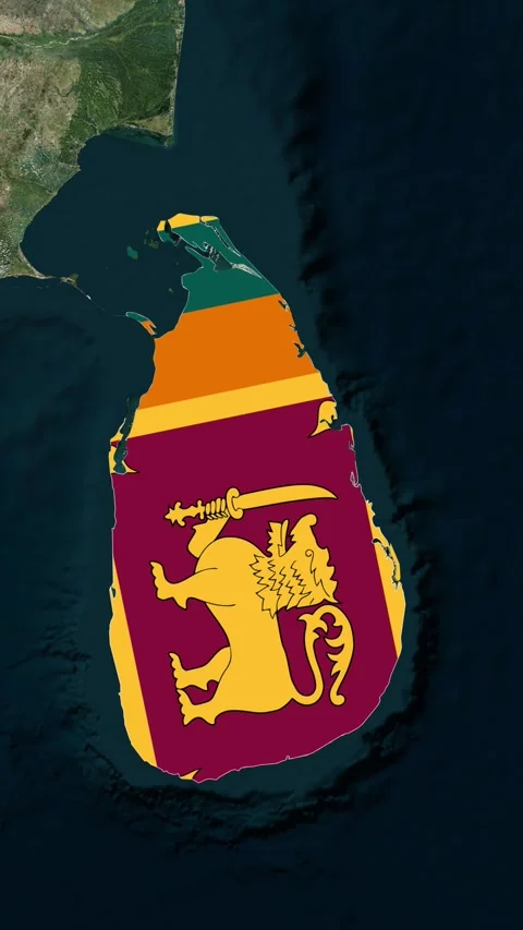 Sri Lanka Map Animation in Vertical Stock Footage 310551135