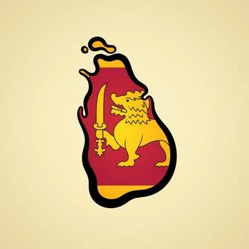 Sri Lanka - Map colored with flag Stock Illustration