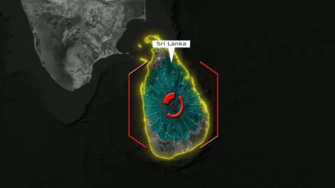 Sri Lanka Map - Cyber Attack Stock-Footage 268608008