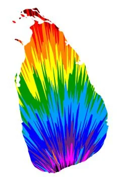 Sri Lanka - map is designed rainbow abstract colorful pattern, Democratic Soc Illustrazione stock