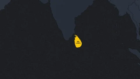 Sri lanka map with effects Stock Footage 343383639