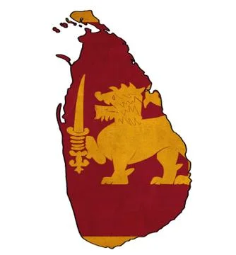 Sri lanka map on  flag drawing ,grunge and retro flag series Stock Illustration