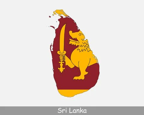Sri Lanka Map Flag Stock Illustration