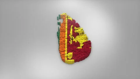 Sri Lanka Map with Flag Intro Background Stock Footage 315164038