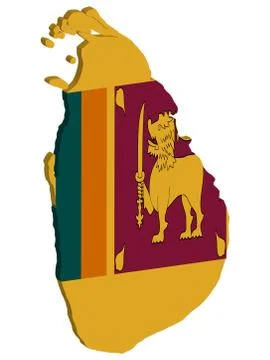 Sri Lanka Map flag Vector 3D illustration eps 10 스톡 일러스트