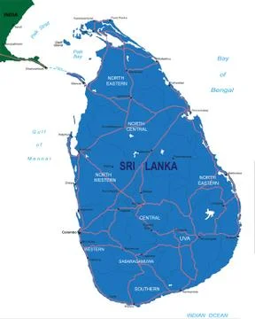 Sri Lanka map Stock Illustration