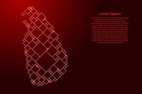 Sri Lanka map from red pattern from a grid of squares Illustrazione stock