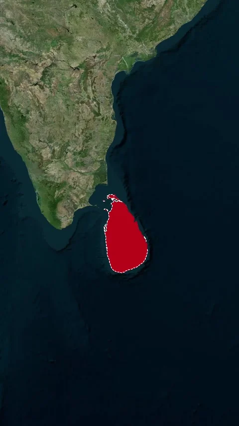 Sri Lanka National Border Map Topography Animation 4K 库存影片 329918016