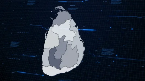 Sri Lanka network map Stock Footage 87976670