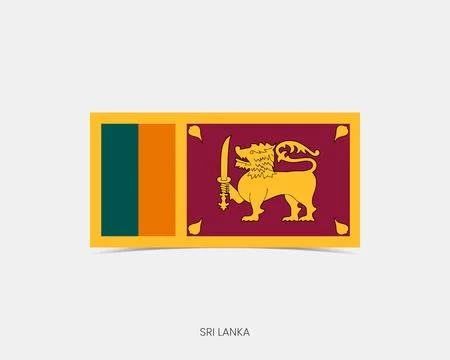 Sri Lanka Rectangle flag icon with shadow. Stock Illustration