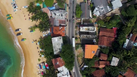 Sri Lanka, top view of the ocean road Video stock 273571024