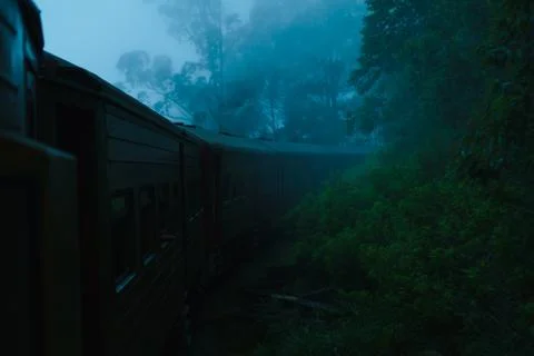 Sri Lanka train evening composition travels Asia Stock Photos