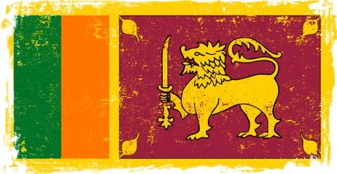 Sri Lanka Vector Flag on White Stock Illustration