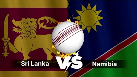 Sri Lanka vs Namibia 4K Animated Cricket Intro with Flags and Ball Motion Stock Footage 311412239
