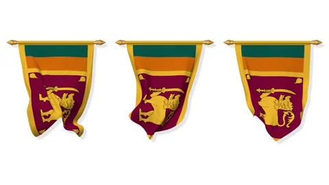 Sri Lanka Wall Hanging Flag Waving in the Wind Stock Footage 231554334