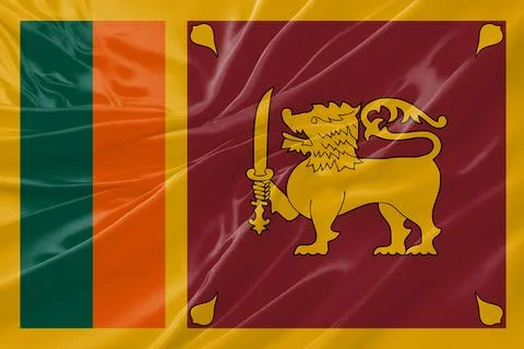Sri Lanka Waving Flag Background with Detailed Fabric Texture Stock Illustration
