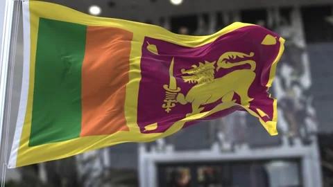Sri Lanka Wavy Flag in the Wind Waving Official Flag 4K Video stock 317040572