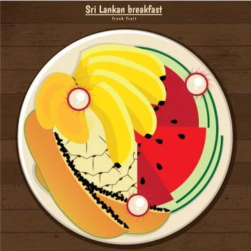 Sri Lankan breakfast Stock Illustration