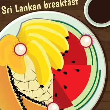 Sri Lankan breakfast Stock Illustration