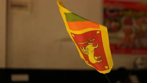 Sri Lankan flag at the restaurant Stock Footage 174677809