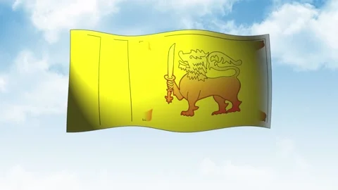 Sri Lankan waving Flag Stock Footage 148656628
