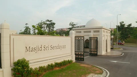 Sri Sendayan Mosque Aerial View, Malaysia Stock-Footage 126128048