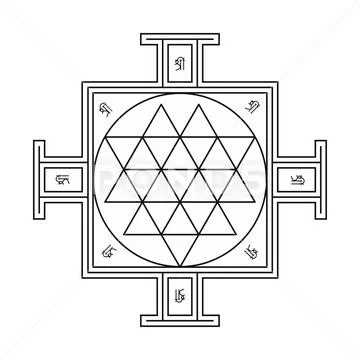 Sri Yantra Symbol - Yantra Icons Vectors