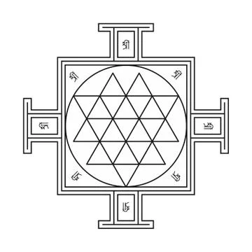 Sri Yantra Symbol - Yantra Icons Vectors