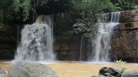 Sridit Waterfall  	 Stock Footage 117741891