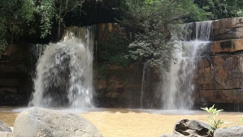 Sridit Waterfall  	 Stock Footage 117741939