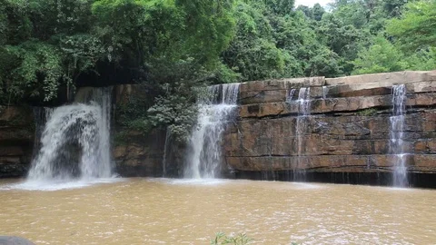 Sridit Waterfall  	 Stock Footage 117742047