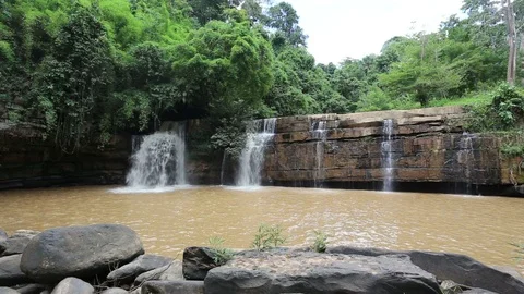 Sridit Waterfall  	 Stock Footage 117742138