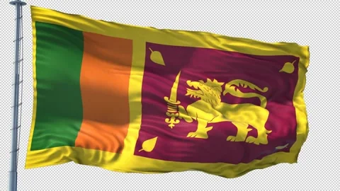 Srilanka Flag Loop Waving With Alpha Channel Video Stock Footage 318227522