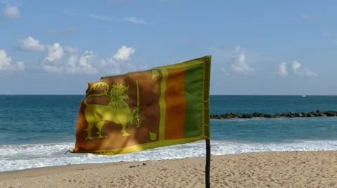 Srilankan flag close up Stock Footage 62871956