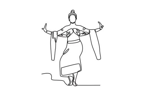 Srimpi dance is a classical Javanese dance Stock Illustration