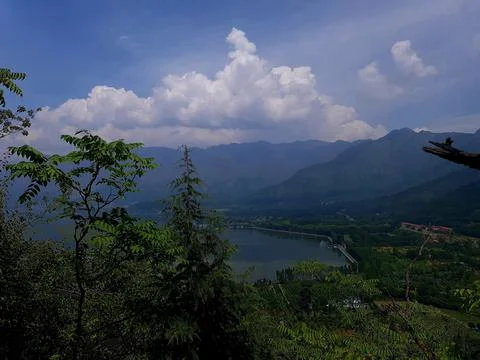 Srinagar city top angle view Stock Photos