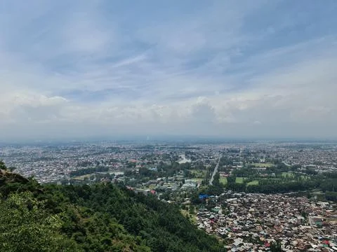 Srinagar city top angle view Stock Photos