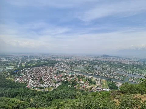 Srinagar city top angle view Stock Photos