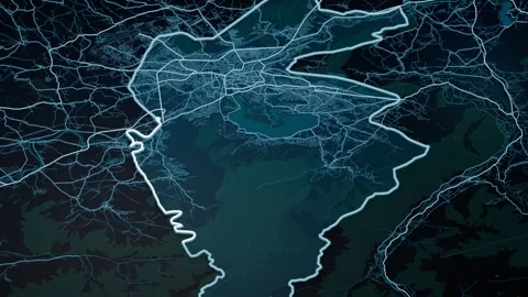 Srinagar India Glowing Digital Map Animation 4K 库存影片 339843541