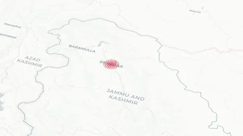 Srinagar Map Animation  Kashmir Valley City Overview Video stock 311966841